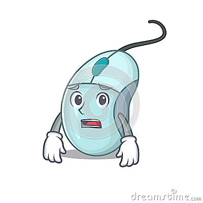 A picture of computer mouse showing afraid look face Vector Illustration