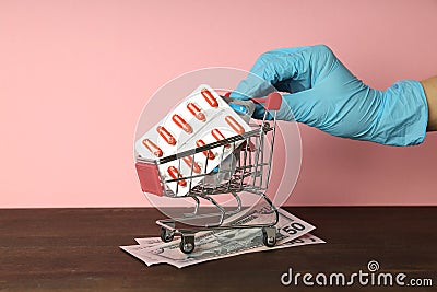 Concept of pharmaceutical business, illegal pharmaceutical business Stock Photo