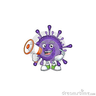 A picture of coronavirinae with a megaphone Vector Illustration