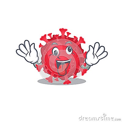 A picture of crazy face coronavirus substance mascot design style Vector Illustration