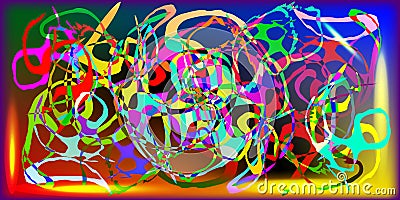 A picture for decoration of circus posters with an abstract image in the style of a harlequin. Vector Illustration