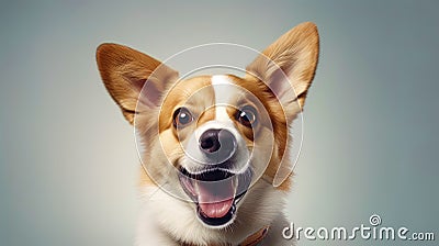 A picture of a dog peeping a tongue with a peaceful expression on the face Stock Photo