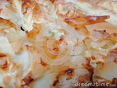 Domestic pie with cheese Stock Photo
