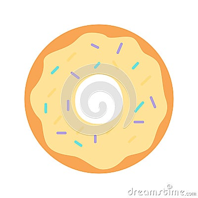 Picture of a donut on a white background. Vector illustration Stock Photo
