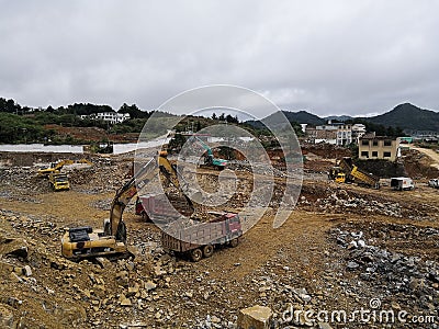 The Earthwork construction site Editorial Stock Photo