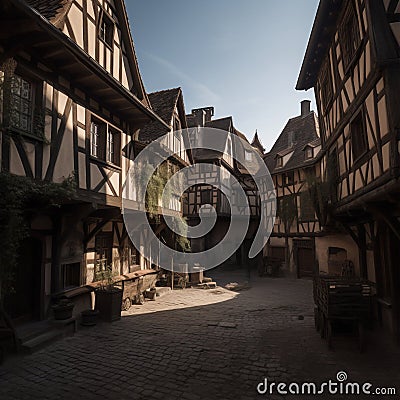 A Town in Stillness: Abandoned Medieval Memories Stock Photo