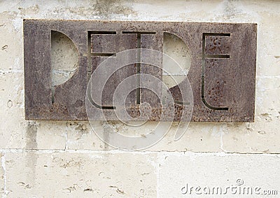 Entrance sign for the studio of the world-renowned limestone artist, Renzo Buttazzo Editorial Stock Photo