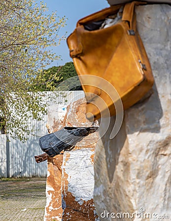 Izmir Painting and Sculpture Museum - Kulturpark Art Gallery - Stones and Suitcases Exhibit Editorial Stock Photo