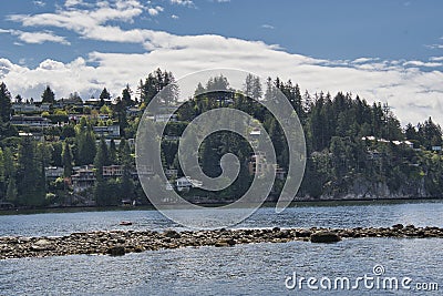 A picture of the expensive houses with an ocean view. West Vancouver BC Canada Stock Photo