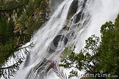 The impetus and the power of water at Toce waterfalls in the Italian Alps Stock Photo