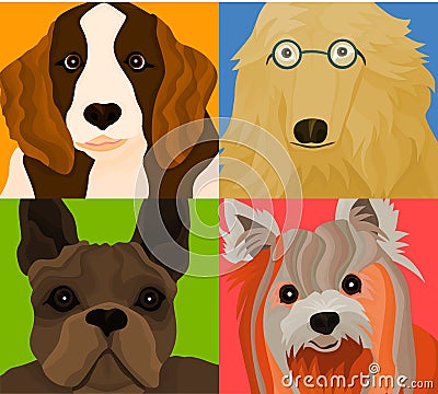 The Dogs Vector Illustration