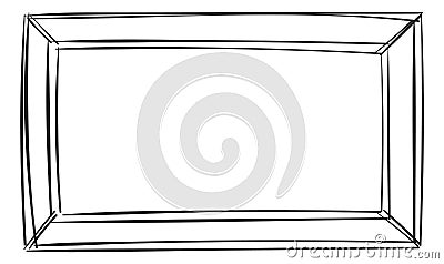 Picture frame in doodle style. Decorative empty border Vector Illustration