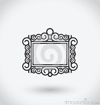 Picture frame Icon on white background. Vector Illustration
