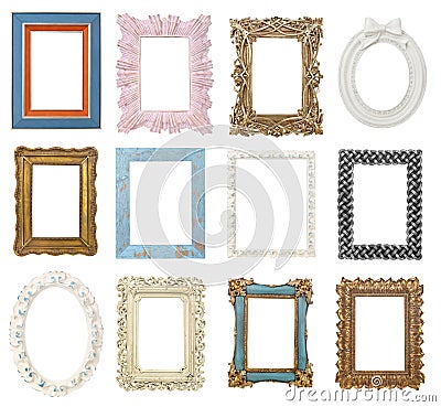 Frames collection on white Stock Photo