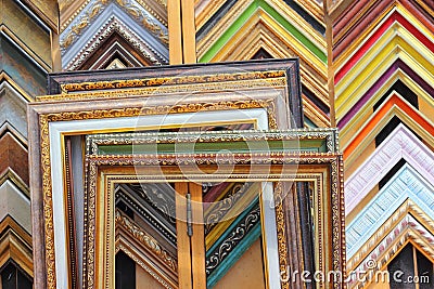 Picture frames and moldings Stock Photo
