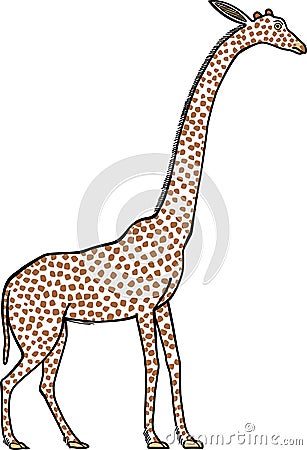 A picture of a giraffe painted on an ancient Egyptian mural Vector Illustration