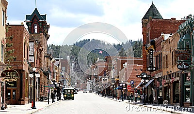 Historic Main Street Deadwood, South Dakota. Editorial Stock Photo