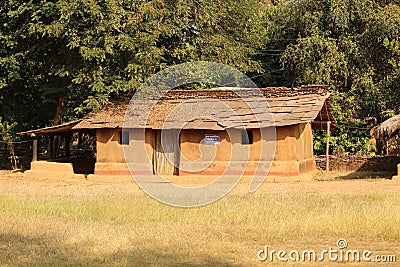 Bastar Tribe Homes -Anthropological Museum Stock Photo