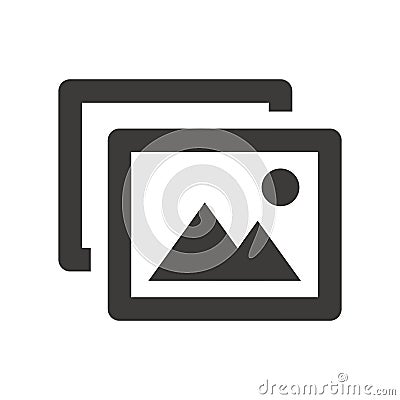 Picture, image file black vector icon Vector Illustration