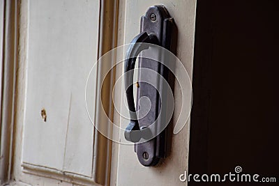 Picture of Indian style black color door handle Stock Photo
