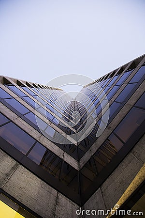 Inside corner of a skyscraper in Cincinnati Ohio Stock Photo