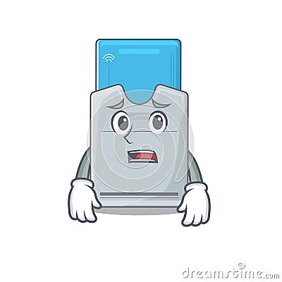 A picture of key card showing afraid look face Vector Illustration
