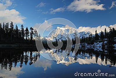 Picture lake and mt. shuksan Stock Photo