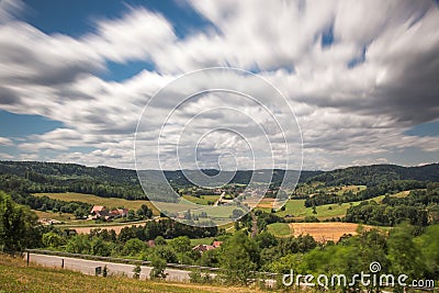 Landscape and a small village in Germany Stock Photo