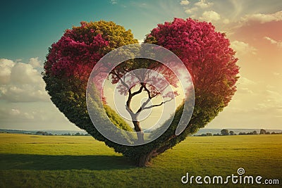 Lovely tree of love heart Stock Photo