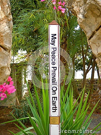 May Peace Prevail On Earth, Capernaum, Galilee, Israel Editorial Stock Photo