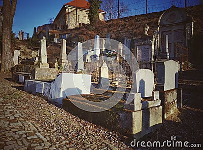 Old creepy cemetery from Sighisoara, Romania Editorial Stock Photo