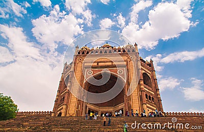 Front view of Buland Darwaza in Fatehpur Editorial Stock Photo