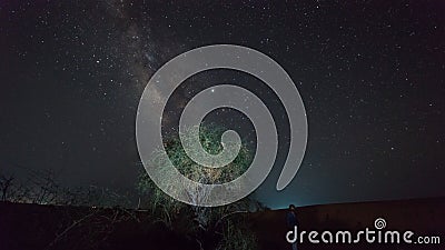 A picture of the milkyway galaxy in thar desert - rajasthan Stock Photo