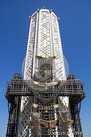 Main tower of the Museum and memorial to Holodomor Victims, during the famine and hunger genocide in Ukraine Editorial Stock Photo