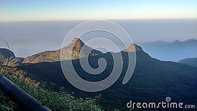 Mountains near the Adam`s peak Stock Photo