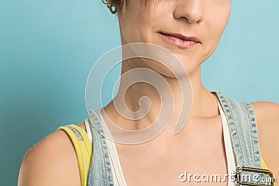 Picture of a normal woman`s mouth Stock Photo