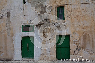 Ethiopian Coptic`s huts on the roof of The Church of the Holy Sepulchre in Jerusalem Stock Photo