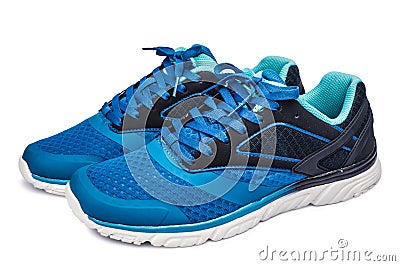 Picture of a pair of blue trainers over Stock Photo