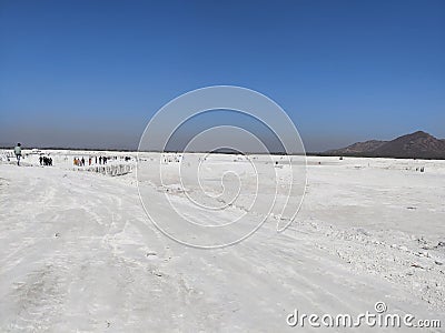 Picture of panoramic view of snow covered field Editorial Stock Photo