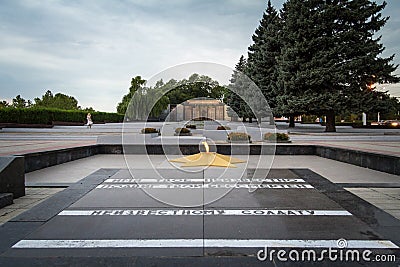 Eternal flame on the war memorial erected to commemorate the 1990-1992 Transnitria civil war and the soldiers who died Editorial Stock Photo