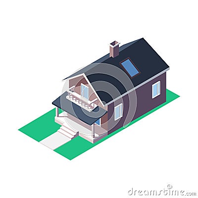 Picture of a penthouse. Picture of a stylish house. Vector illustration Stock Photo