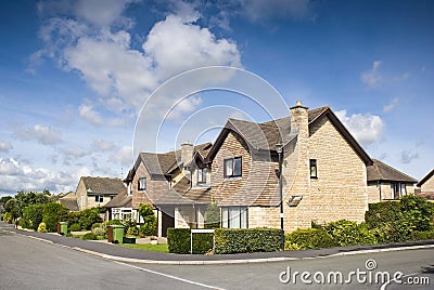 Picture perfect houses on newly built estate Stock Photo