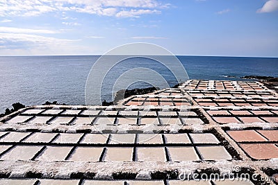 Salt Flats in the Canry islands Stock Photo