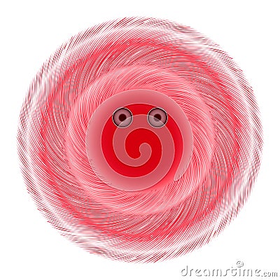 Picture of a pink furry ball with eyes. Vector graphics Vector Illustration