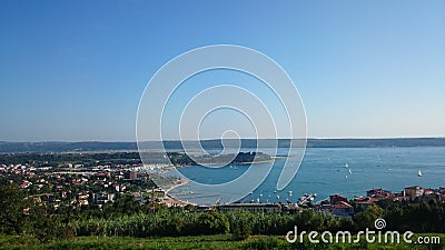 Picture of portorose from near hill city by the sea Stock Photo