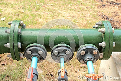 Position chemical feed in line Stock Photo