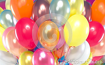 Picture presenting bunch of colorful balloons Stock Photo