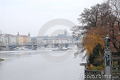 Picture of the river Vltava in Prague in Czech republic Stock Photo