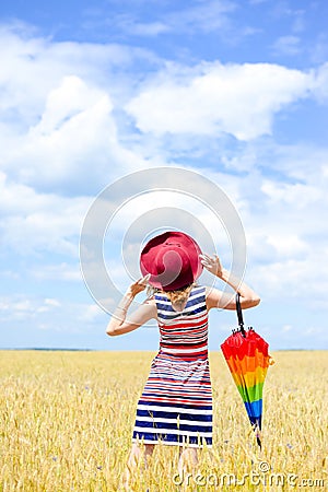 Picture of romantic elegant lady having fun Stock Photo