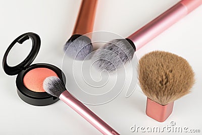 Blush and makeup brush Stock Photo